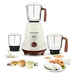 Borosil Home Star Mixer Grinder, For Wet/Dry Mixing & Grinding, 500 Watts, 3 Stainless Steel Jars(1.2 L Blending Jar, 800 ml Dry/Wet Grinder, 400 ml Chutney Jar), Mixie For Kitchen