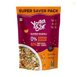 Yogabar Super Muesli, No Added Sugar, Breakfast Muesli with Probiotics