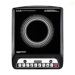 Amazon Basics 1600W Induction Cooktop | 7 Pre-Set Cooking Menus | LED