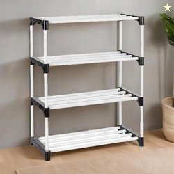 4 Layer Black RKE005 Plastic Shoe Rack (BLACK, 4 Shelves, DIY(Do-...mo