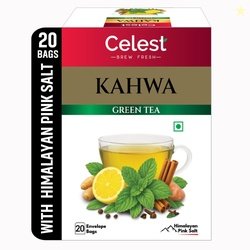 Celest Kahwa Green Tea, 20 Tea Bags | Helps in Detox | Contains Desi H