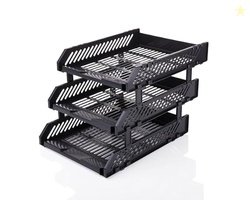 File Tray Rack ABS Plastics | Foldable Office Desk Accessories | Durab