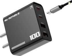 Nu Republic 100 W GaN 5 A Wall Charger for Mobile with Detachable...mo