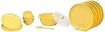 Signoraware Round Plastic Dinner Set, 21 Pieces, Lemon Yellow