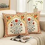 Hummingbird Cushion Covers (16×16 Inch) Printed Square Covers Soft Decorative for Sofa/Chair/Bedroom (Pack of 2) Rose