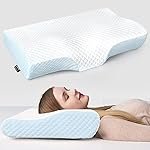 Memory Foam Pillow, Contour Cervical Orthopedic Memory Foam Pillows Supports Neck Pain and Shoulder Pain for Sleeping, Ergonomic Cervical Pillow Neck Support Pillow for Side Back (Y2)
