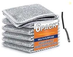 SKYTONE Multipurpose Wire Dishwashing Rags for Wet and Dry Stainless S