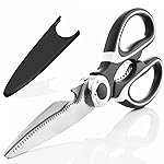 MIXOSAMulti Purpose Made In Japan Kitchen Scissors, food scissors,Premium Stainless Steel Solid Kitchen Shears for Meat, Seafood, Chicken, Vegetables, Herbs, BBQ, Bottle Opener (Black)