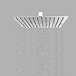 BonKaso Square Slim Rain Shower Head 6 Inch – Stainless Steel, Chrome Finish, Wall Mounted, Long-Lasting, Rust-Free, Corrosion Resistant, Relaxing Spa-Like Bath Experience | Deluge