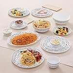 Larah By Borosil Moon Milky Way Dinner Set – 21 Pcs, Opal Glass Dinner Plates & Bowls Crockery Set for Dinning, White