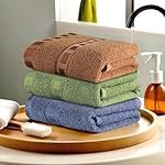 Urbane Home Pack of 3 Cotton Hand/Face Towels for Men & Women | Easily Washable | Workout Gym Napkins for Men | Pocket Towel – Dark Blue-Green & Golden
