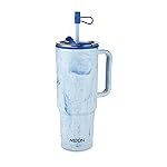 MILTON Puris 1200 Plastic Water Tumbler | 2-in1 Lid Sip or Gulp | Crystal Clear BPA Free-Food Grade | Sturdy Handle | Large Travel Mug for Gym, Office & Outdoor Use, 1200 ml, Light Blue