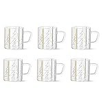 Borosil Vision Tea n Coffee Classic Mug Set of 6 Pcs 190 ml | Borosillicate Glass, Microwave Safe, Scratch Resistance, Lightweight | for Chai, Green Tea, Milk (Sintra)
