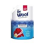 Dr.Wool By Jyothy Labs Liquid Detergent 1KG Pouch An Expert Care for Winter Wear With Long-Lasting Fragrance|WoolSmart+ Technology for Woollen & Delicate|Ideal for Semi-Automatic & Top Load Machine