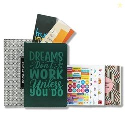 Amazon Basics Undated Planner | Dark Brown Faux Leather | Weekly, Mont