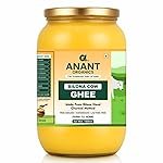 Anant Organics Bilona Cow Hand Churned Vedic Method A2 Cow Milk Ghee Glass Bottle 1L