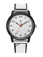 Fastrack Tees Zine with Black Dial White Silicon Strap Watch for Unisex – 38145PP08W