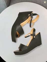 Bata Women Black Solid Wedges