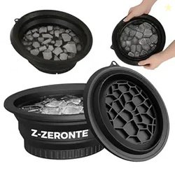 Silicone Collapsible Face Bowl with Built-In Ice Tray, Modern Style, B