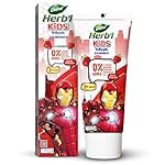 DABUR Herb’l Kids Iron Man Toothpaste|3+ Years|Strawberry Flavour|80 G|No Added Chemicals|Cavity Protection|Fights Germs|Strong Teeth,Healthy Gums|Natural & Safe For Kids|Sls & Flouride Free