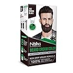 Nisha Beard Color Cream for Men (Brown Black) | Full Grey Coverage | No Ammonia, Stain or Paraben | Non-Drip Vegan Formula | Color in 10 Minutes | 120 g