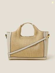 Accessorize Women Jute Faux Leather Handbag