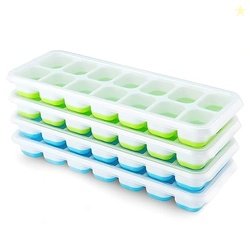 Ice Cube Trays 4 Pack, Airabc Silicone with Removable Lid, Easy-Releas