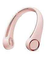 Gaiatop Portable Neck Fan Hands-Free Bladeless Rechargeable USB Fan with 3 Speeds and 72 Air Outlets, Adjustable Personal Cooling Fan for Indoor Outdoor Travel Office (Pink)