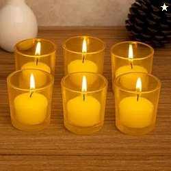 Pure Source India Votive Glass Pack of 6 | Decorative Tealight Holders