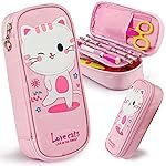 Zest 4 Toyz Cartoon Pencil Case for Kids Cat Pencil Pouch with Large Capacity Water Resistant Durable Zipper and Large Capacity School Pouch for Girls and Boys