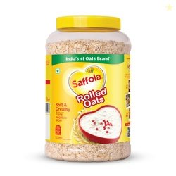 Saffola Rolled Oats | 1kg Jar | Soft & Creamy | Power of Protein, Iron