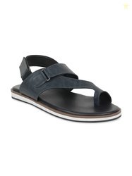 Bata Men Navy Blue & Black Comfort Sandals