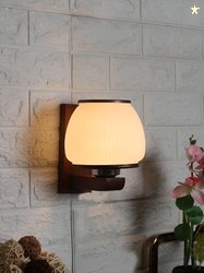 ELIANTE Brown and White Wooden Contemporary Abstract Shaped Wall Lamp