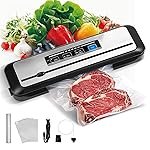 INKBIRD Vacuum Sealer Machine INK-VS01 One-touch Automatic Food Preserving Machine with Sealer Bags Storage Built-in Cutter Vacuum Packer Machine for Sous Vide Cooking Dry & Moist Food Mode UK Plug