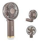 Gesto Portable Fan Rechargeable with LED Light â Foldable Mini Fan, Small Fan,USB Charging Hand Fan with 1200mAh Battery & 3 Speed Modes | Travel, Makeup, Kitchen,Womenâs Personal Pankhaa – Grey