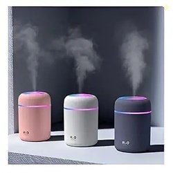 Mini Humidifier with LED Light, Cylindrical Mist Diffuser, Compact Tab