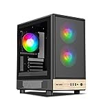 Ant Esports 300 Air Mini Mid-Tower Computer Case/Gaming Cabinet – Black | Support Micro-ATX, Mini-ITX | Pre-Installed 2 Front & 1 Rear Rainbow Fan