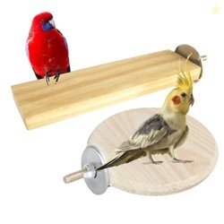 Sage Square Bird Wooden Circle & Stand Platform Combo of Two (2 * 5.5
