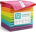 Orighty Microfiber Cleaning Cloth Pack of 12, Microfiber Towels for Cars, Highly Absorbent Car Cleaning Supplies, Lint Free Cloths Clean Rags for Car Care, House, Kitchen, 12×12 inch
