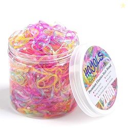 Hoyols 2000 Small Rubber Bands Hair Ties Ponytail Elastic Multi Color