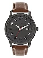 French Connection Avenir Gun Round Analog Watch with Brown Strap for Men – FCN00046G