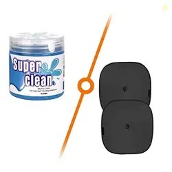 TANTRA Car Accessories Combo Kit with Car Sunshade 2pcs and Car Cleani