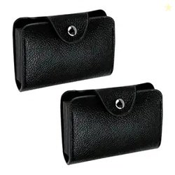 Storite Leather Card Holder Wallet for Men and Women -Black | 13 Card