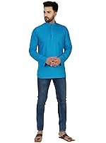 Men’s Pure Cotton Solid Kurta Long Sleeves Band Collar Casual Shirt