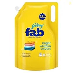 Godrej Fab Liquid Detergent Refill Pouch for Machine - 3.2 L