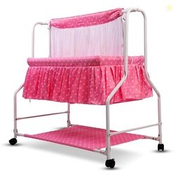 Bumtum Baby Cradle with Swing & Mosquito Net | Foldable Cradle with St