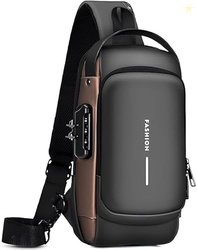 Galox Waterproof Polyester Crossbody Sling Bag, Anti Theft Chest Backp