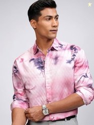 HIGHLANDER Men Printed Popcorn Textured Relaxed Shirt