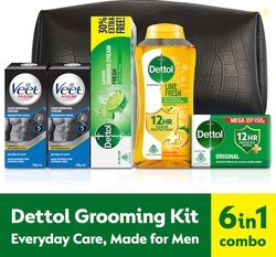 Dettol Ultimate Multipurpose Grooming & Shower Kit Men (6 Items i...mo