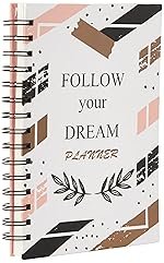 Solimo Daily Planner and Organizer, To Do List, Undated Hard Bound Planner, Laminated Covers, 150 Pages (Follow Your Dream),Black